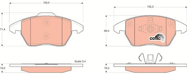 Brake pads front, Top Quality GDB1605 - image 3