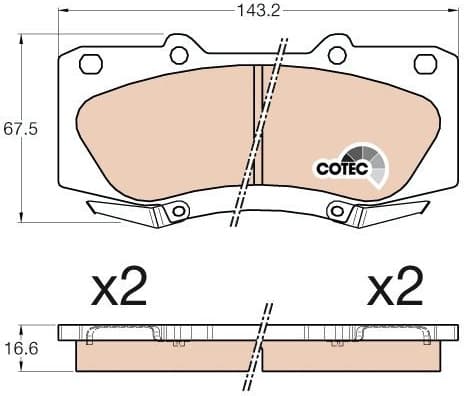Brake Pad Set, disc brake COTEC GDB3534 - image 3