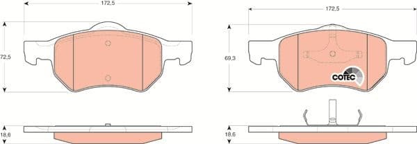 Brake Pad Set, disc brake COTEC GDB4128 - image 3