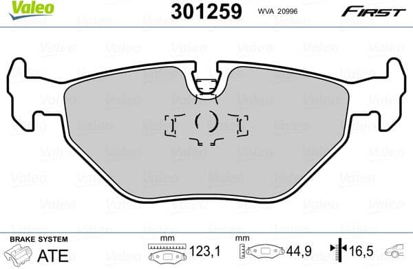 Brake Pad Set, disc brake ESSENTIAL 301259
