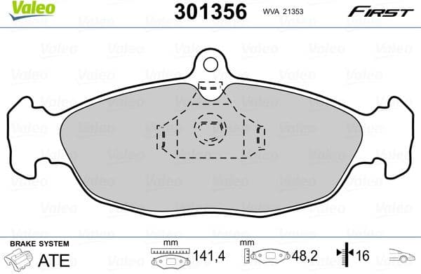 Brake Pad Set, disc brake ESSENTIAL 301356