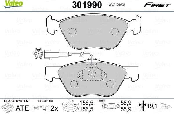 Brake Pad Set, disc brake ESSENTIAL 301990