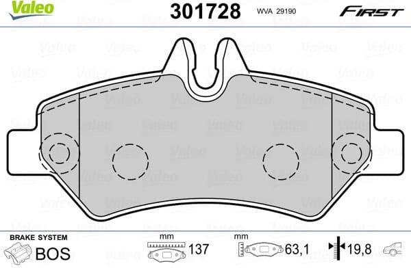 Brake Pad Set, disc brake ESSENTIAL 301728