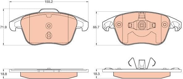 Brake Pad Set, disc brake GDB2025 - image 2