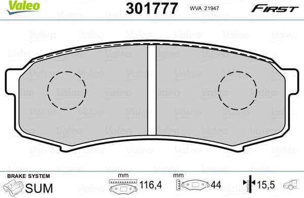Brake Pad Set, disc brake ESSENTIAL 301777