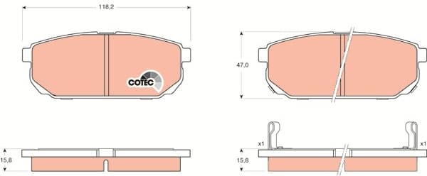 Brake pads rear, Top Quality GDB3344 - image 3