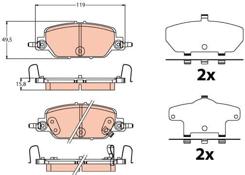 Brake pads rear, Top Quality GDB2217 - image 2
