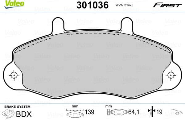 Brake Pad Set, disc brake ESSENTIAL 301036