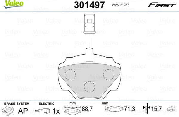Brake Pad Set, disc brake ESSENTIAL 301497