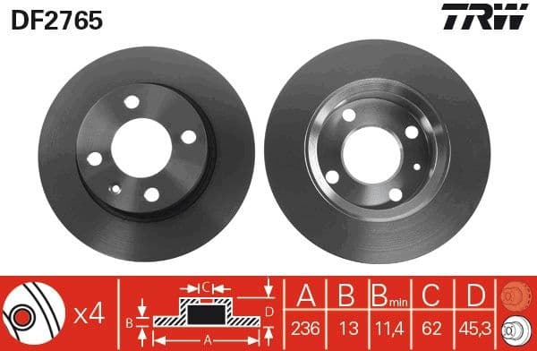 Brake Disc DF2765 - image 3