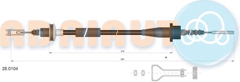 Cable Pull, clutch control 28.0104