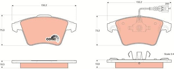 Brake pads front, Top Quality GDB1555 - image 3