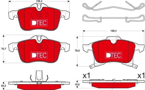 Brake Pad Set, disc brake DTEC COTEC GDB1668DTE - image 2