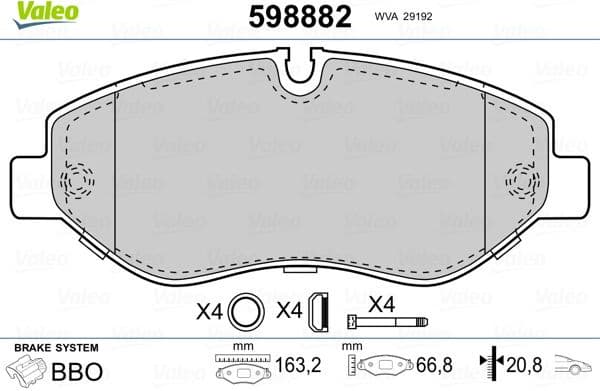 Brake Pad Set, disc brake 598882