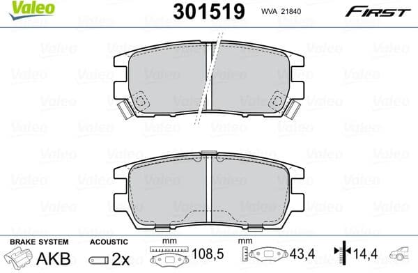 Brake Pad Set, disc brake ESSENTIAL 301519