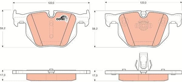 Brake pads rear, Top Quality GDB1727 - image 3