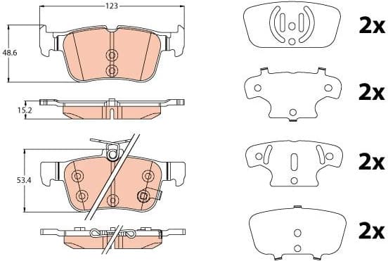 Brake pads rear, Top Quality GDB2115 - image 2