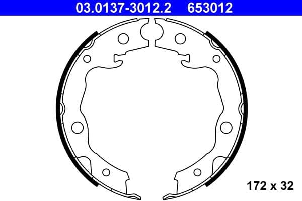 Brake Shoe Set, parking brake 03.0137-3012.2