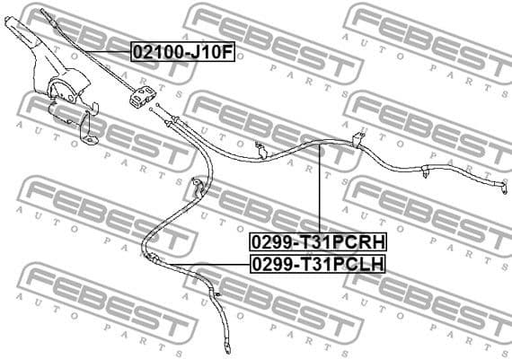Cable Pull, parking brake 0299-T31PCLH - image 2
