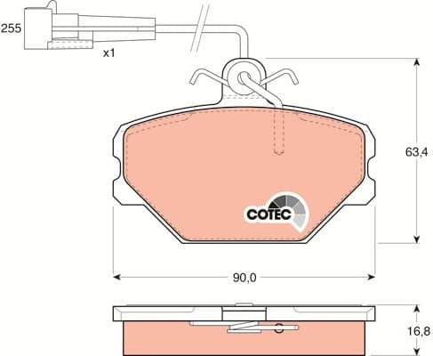 Brake Pad Set, disc brake COTEC GDB833 - image 4
