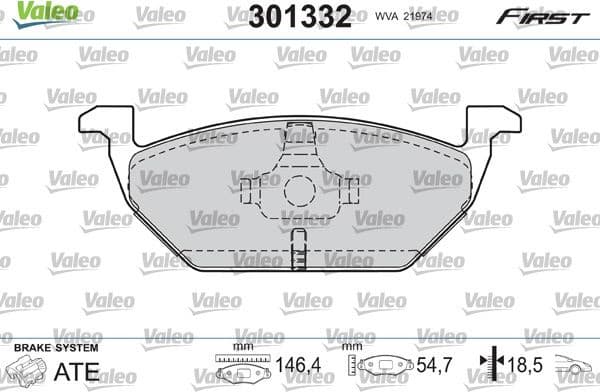 Brake Pad Set, disc brake ESSENTIAL 301332