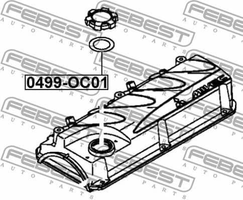 Gasket, oil filler neck cap 0499-OC01 - image 2