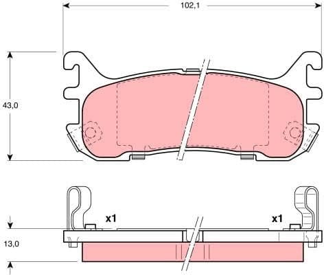 Brake Pad Set, disc brake GDB3129 - image 2