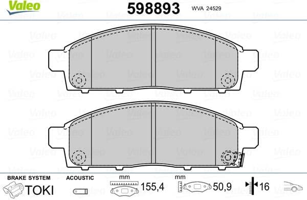 Brake Pad Set, disc brake 598893