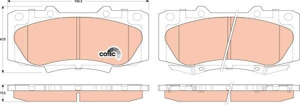 Brake Pad Set, disc brake COTEC GDB3528 - image 3
