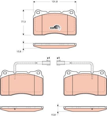Brake Pad Set, disc brake COTEC GDB1648 - image 3