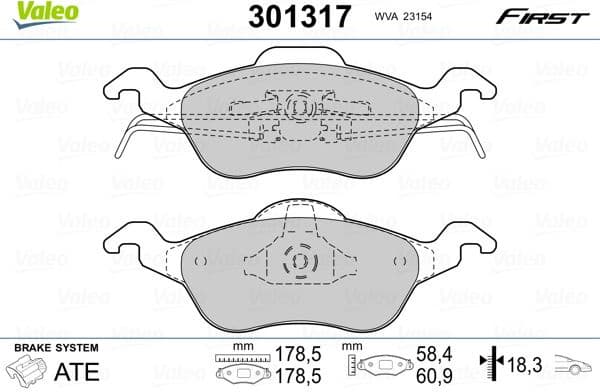Brake Pad Set, disc brake ESSENTIAL 301317