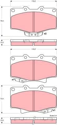 Brake Pad Set, disc brake GDB3383 - image 2