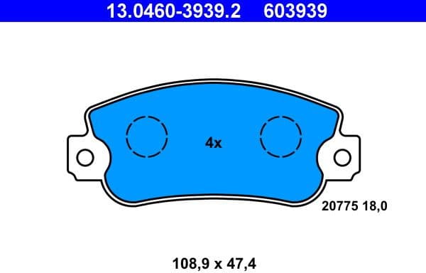 Brake Pad Set, disc brake 13.0460-3939.2
