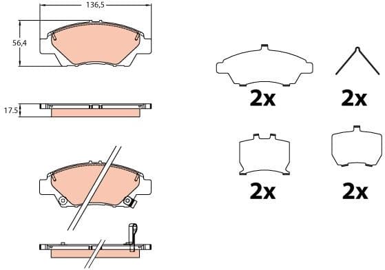 Brake Pad Set, disc brake GDB3643 - image 2