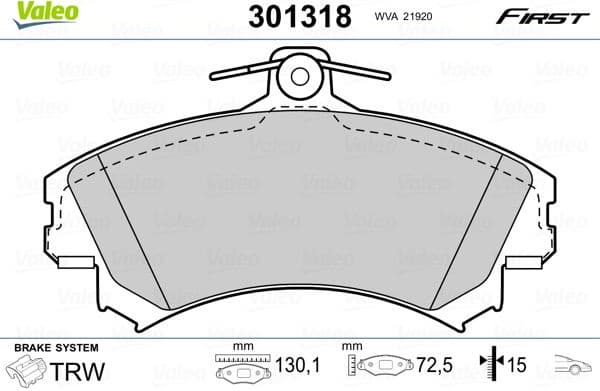 Brake Pad Set, disc brake ESSENTIAL 301318