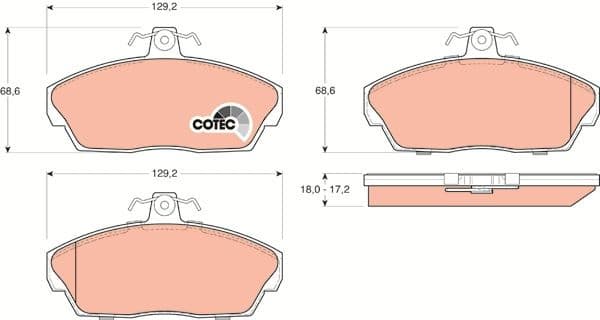 Brake Pad Set, disc brake COTEC GDB1319 - image 3