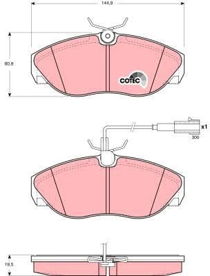 Brake Pad Set, disc brake COTEC GDB1425 - image 4