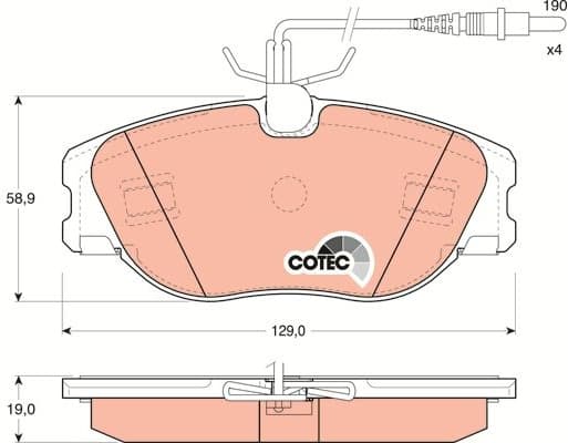 Brake Pad Set, disc brake COTEC GDB1148 - image 4