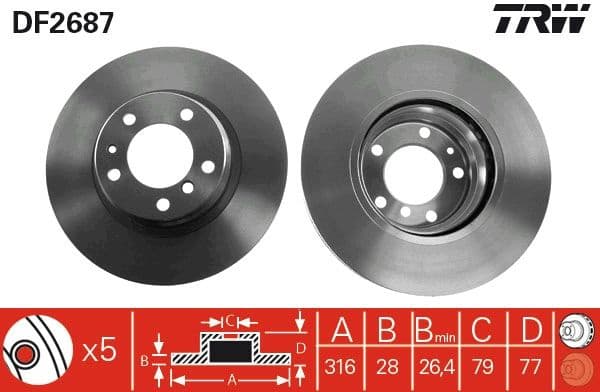 Brake Disc DF2687 - image 3