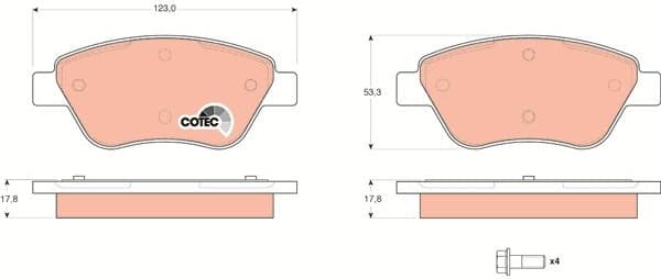 Brake Pad Set, disc brake COTEC GDB1579 - image 4