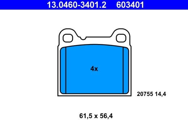 Brake Pad Set, disc brake 13.0460-3401.2