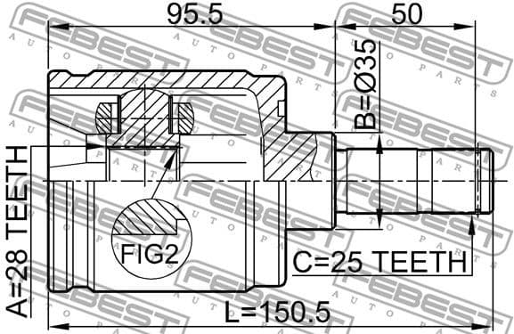 Joint Kit, drive shaft 0311-LOGRH - image 2