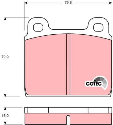 Brake Pad Set, disc brake COTEC GDB100 - image 3