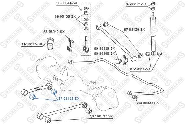 Mounting, control/trailing arm 87-98128-SX - image 2