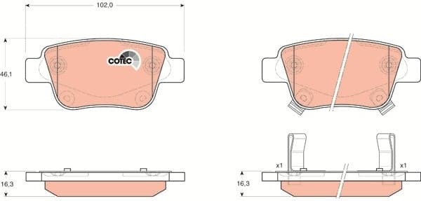 Brake pads rear, Top Quality GDB3337 - image 3