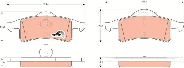 Brake Pad Set, disc brake COTEC GDB4127 - image 3