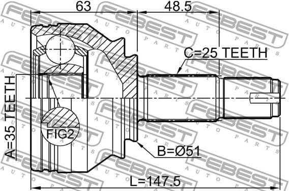 Joint Kit, drive shaft 1810-Z16 - image 2