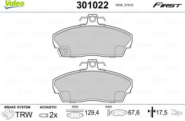 Brake Pad Set, disc brake ESSENTIAL 301022