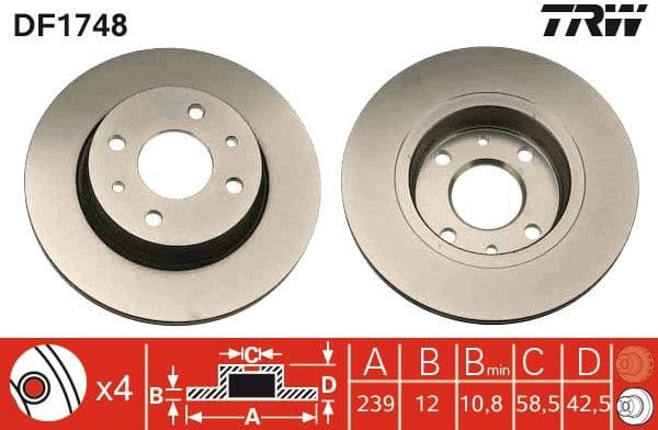 Brake Disc DF1748 - image 3