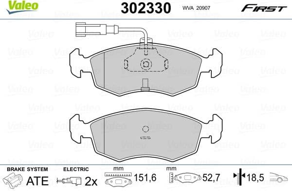 Brake Pad Set, disc brake ESSENTIAL 302330